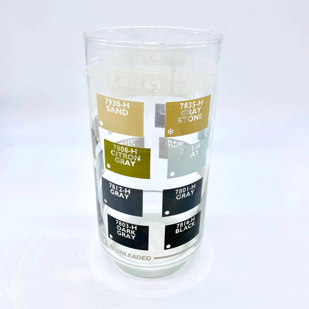 Vintage Libbey Glass Ceramic Enamels Paint Sample Color Glass GRAY